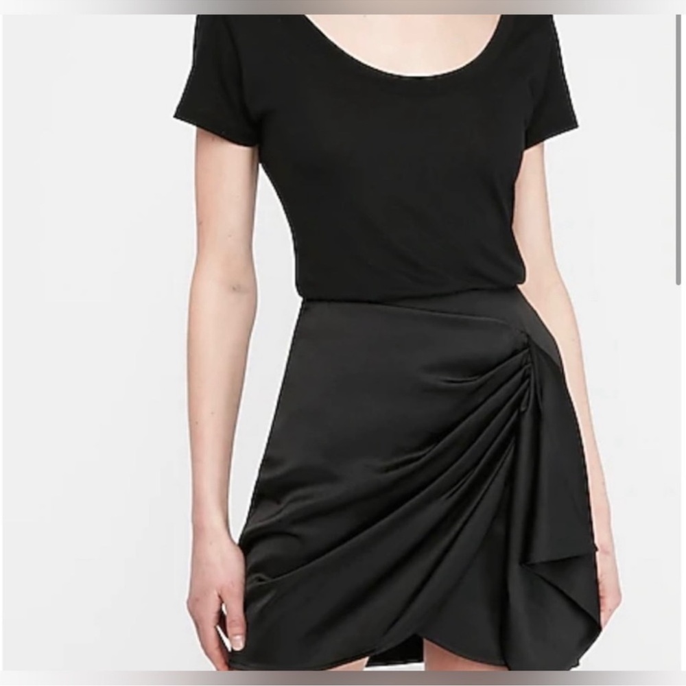 Express Black Asymmetrical Mini Skirt